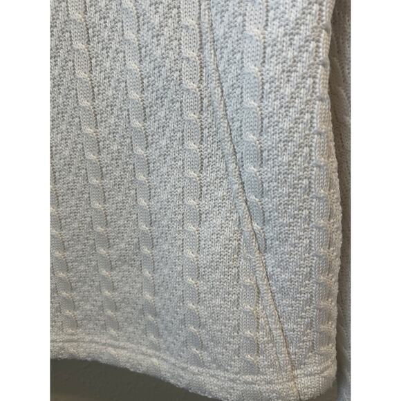 Spyder White Cream Cable Knit Full Zip Sweater Jacket Women’s Medium w/ Pockets - Picture 12 of 13